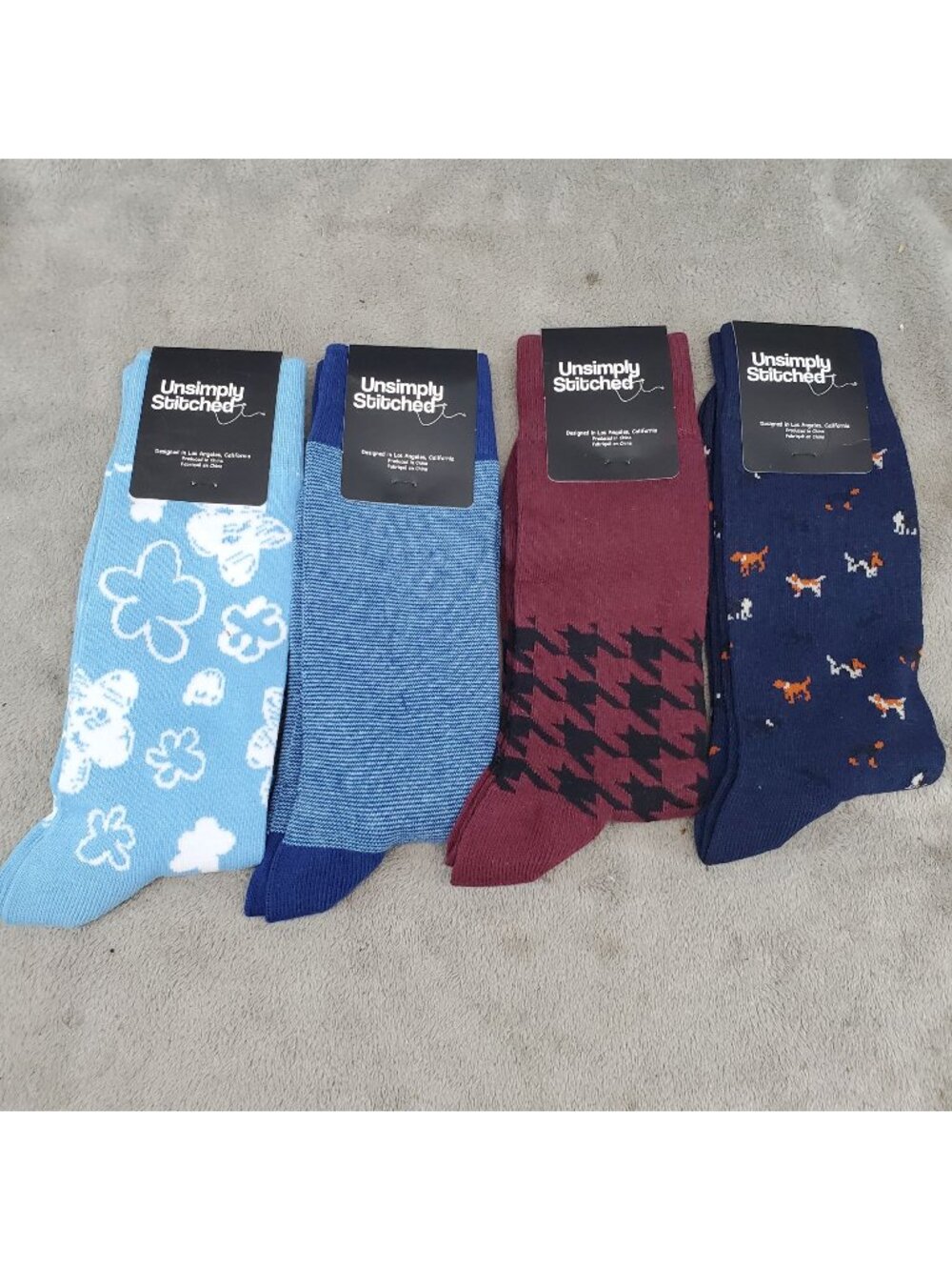 Unsimply Stitched Socks Mens One Size Four Pack Bundle of Crew Socks *NWT*
